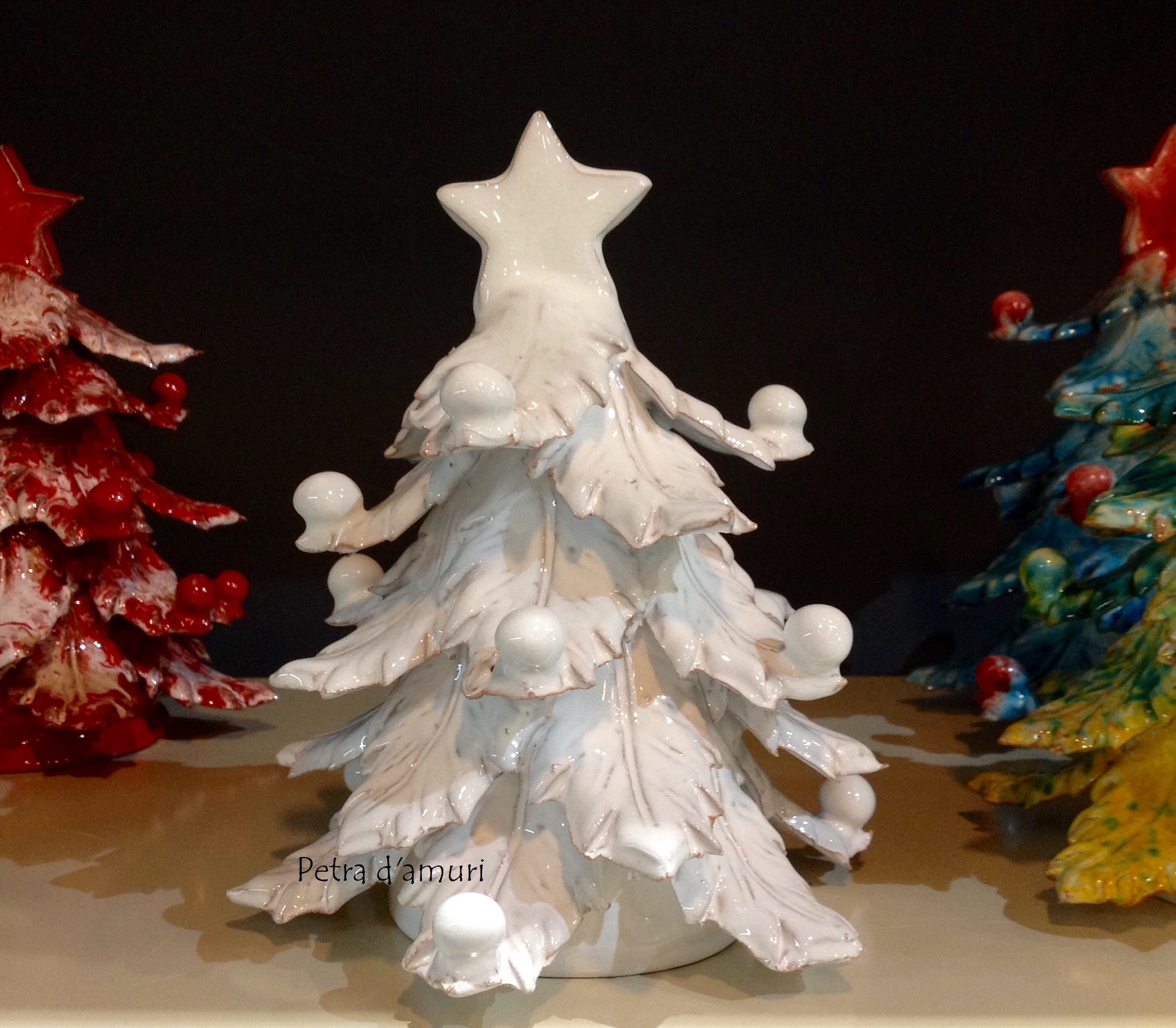 Albero di Natale Bianco in Ceramica Siciliana